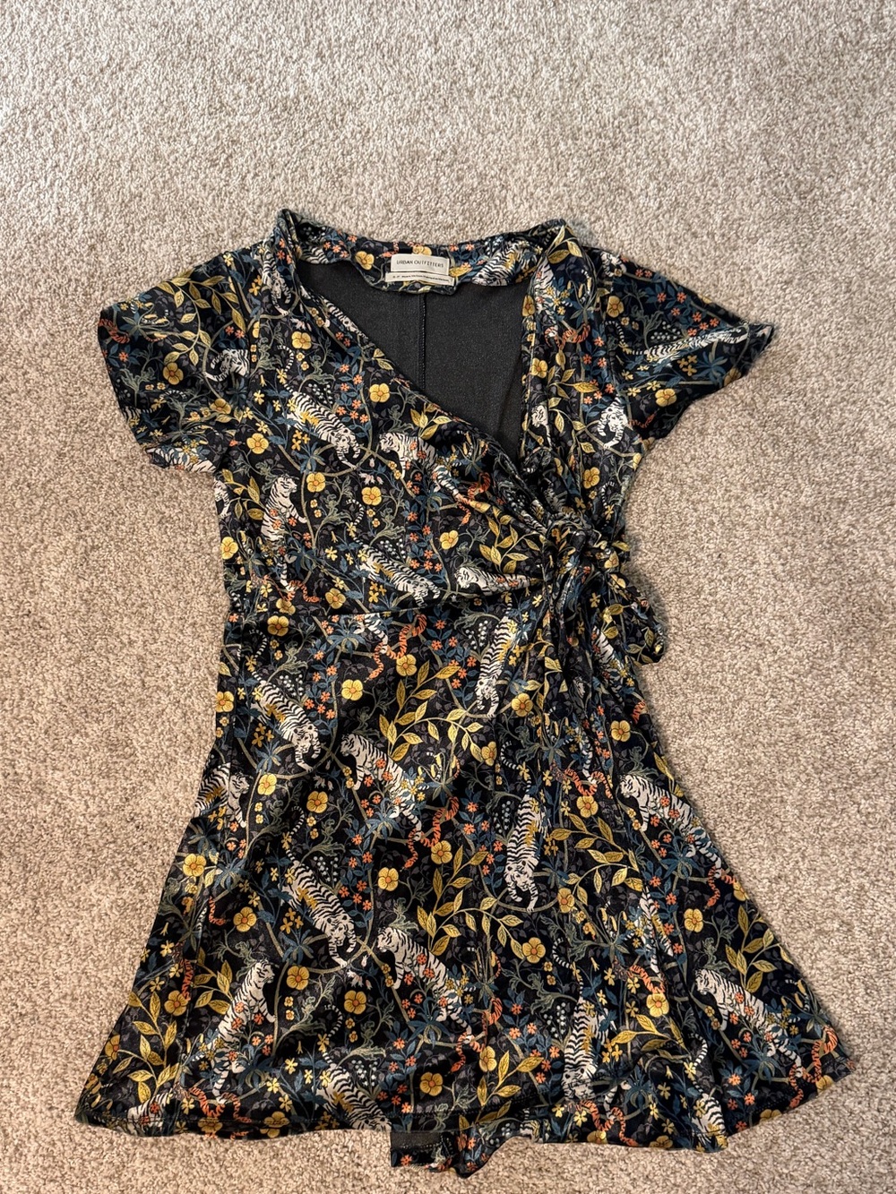 Velvet tiger print urban outfitters wrap dress